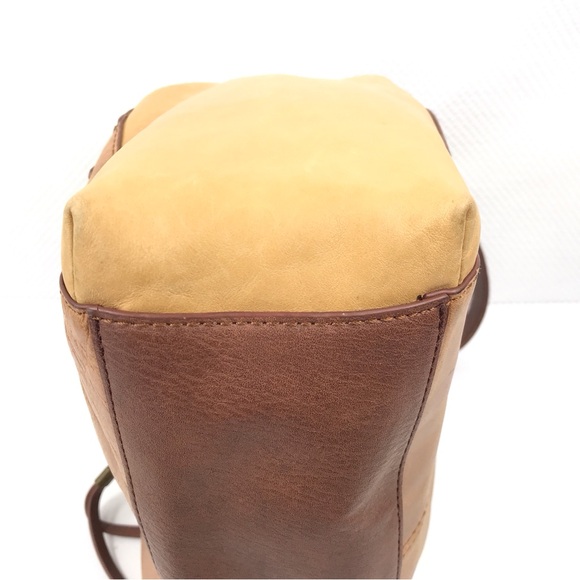 THE SAK Tan/Brown Distressed Leather Boho Hobo Shoulder Bag with Feathers Charm - Picture 8 of 12